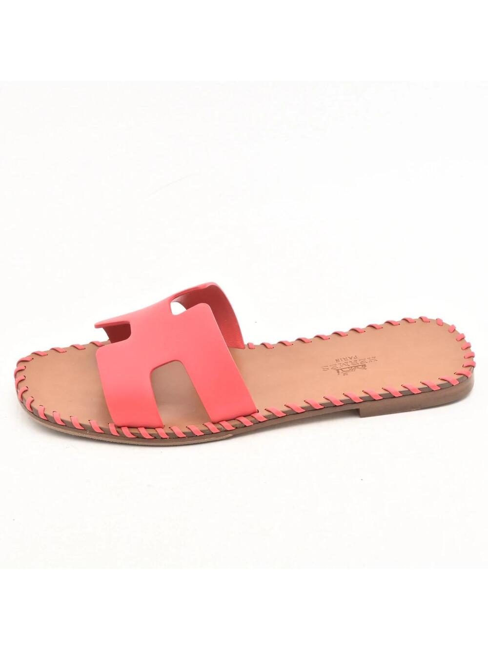 Hermes Red Leather Women's Sandals #341741H57B